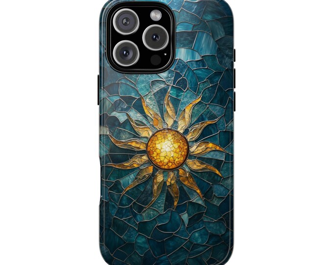 Sunrays Mosaic Stained Glass Phone Case: iPhone, Galaxy, Pixel - Lifetime Warranty