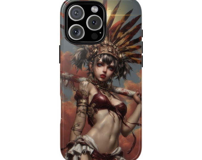 Ancient Girl Aztec Comic Lighting Phone Case: iPhone, Galaxy, Pixel - Lifetime Warranty