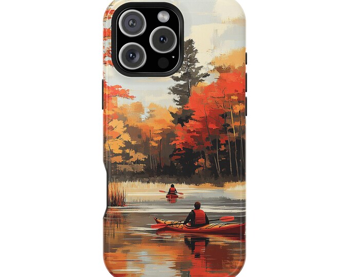 Beautiful Autumn Fall Lake Kayak Boat Phone Case: iPhone, Galaxy, Pixel - Lifetime Warranty