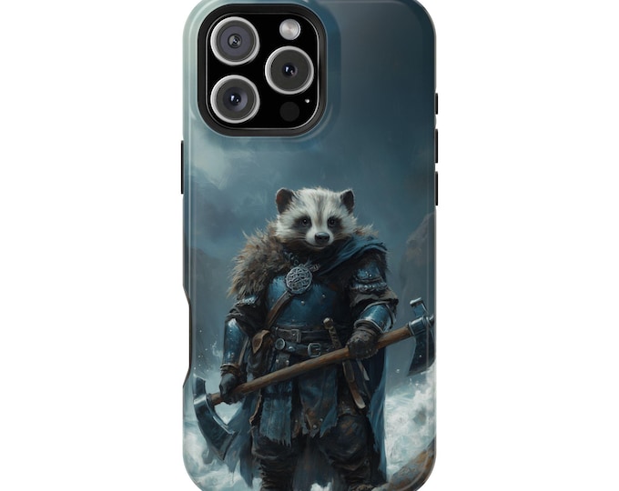 Viking Honey Badger Warrior Dual Axe Phone Case: iPhone, Galaxy, Pixel - Lifetime Warranty