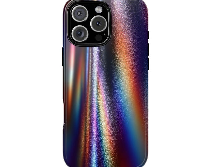 Iridescent Prism Glitter Neon Light Wave Phone Case: iPhone, Galaxy, Pixel - Lifetime Warranty