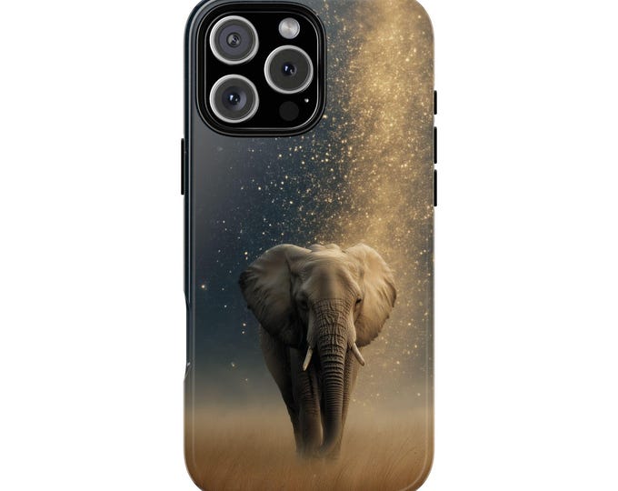 Elephant Majestic Stardust Glowing Lights Phone Case: iPhone, Galaxy, Pixel - MagSafe Compatible