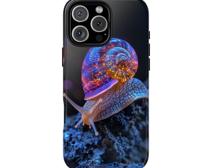 Neon Glowing Iridescent Snail Shell Phone Case: iPhone, Galaxy, Pixel - Lifetime Warranty