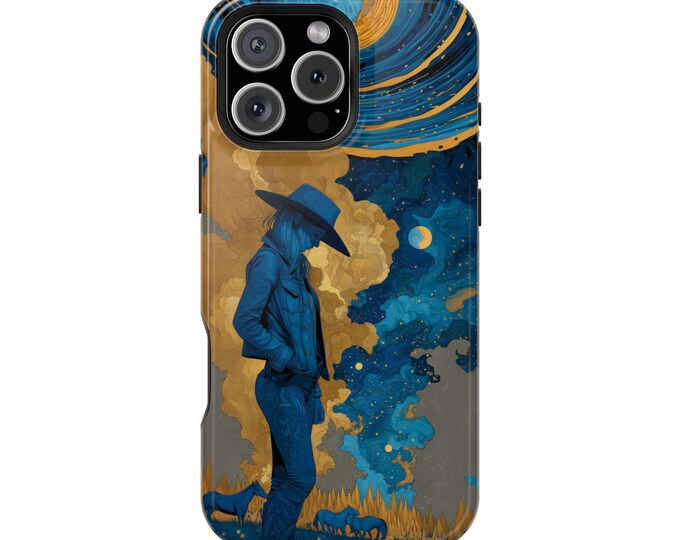 Cowgirl Western Country Night Sky Phone Case: iPhone, Galaxy, Pixel - Lifetime Warranty