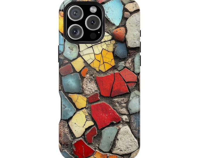 Mosaic Stone Glass Rock Tile Pattern Phone Case: iPhone, Galaxy, Pixel - Lifetime Warranty