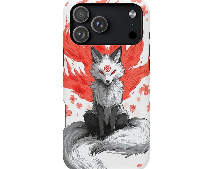 Fox Blazing Kitsune Spirit Flames Phone Case: iPhone, Galaxy, Pixel - Lifetime Warranty