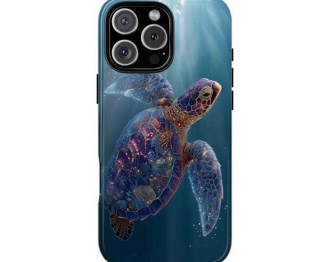 Sea Turtle Bioluminescent Shell Ocean Phone Case: iPhone, Galaxy, Pixel - Lifetime Warranty