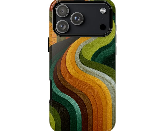 Groovy Yellow Green Orange Pattern Phone Case: iPhone, Galaxy, Pixel - Lifetime Warranty