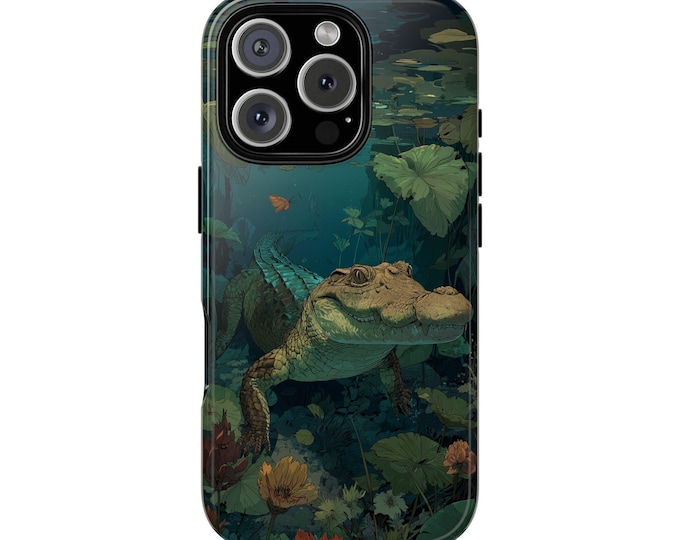 Crocodile Green Lush Swamp Phone Case: iPhone, Galaxy, Pixel - Lifetime Warranty