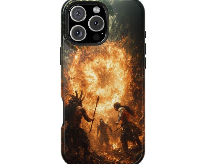 Aztec Warrior Inferno Portal Phone Case: iPhone, Galaxy, Pixel - Lifetime Warranty