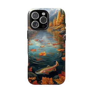 Trout Fishing Lake Fish Autumn Leaves - Phone Case for iPhone 16 16e 15 14 13 Pro Max | Galaxy S25 S24 | Pixel 9 9a | Wireless Charging