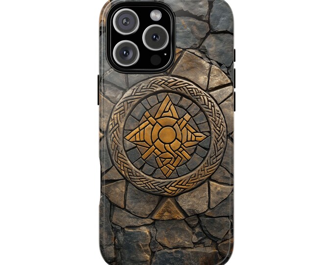 Viking Interwoven Rune Stone Gold Marks Phone Case: iPhone, Galaxy, Pixel - Lifetime Warranty