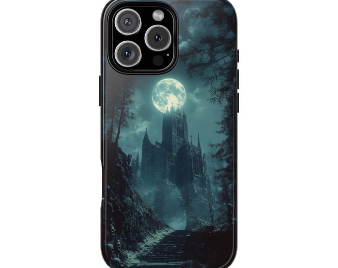 Haunting Cathedral Castle Lunar Moon Phone Case: iPhone, Galaxy, Pixel - Lifetime Warranty