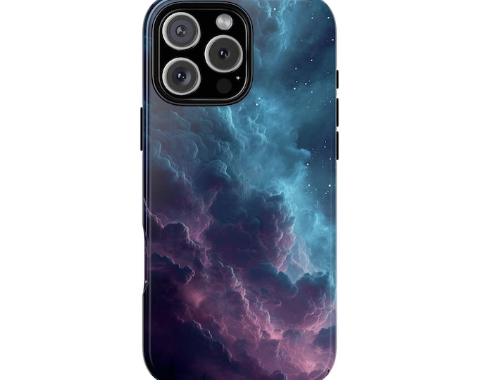 Teal Purple Cloud Dark Nebula Skies Phone Case: iPhone, Galaxy, Pixel - MagSafe Compatible