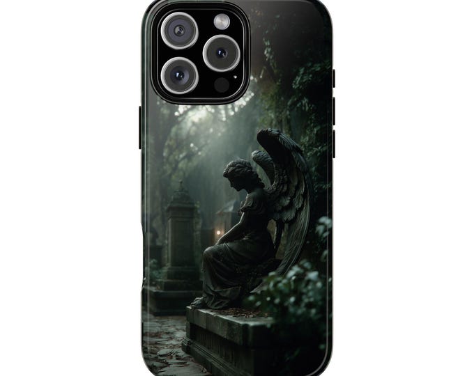 Angel Statue Gothic Graveyard Phone Case: iPhone, Samsung Galaxy, Pixel - Lifetime Warranty