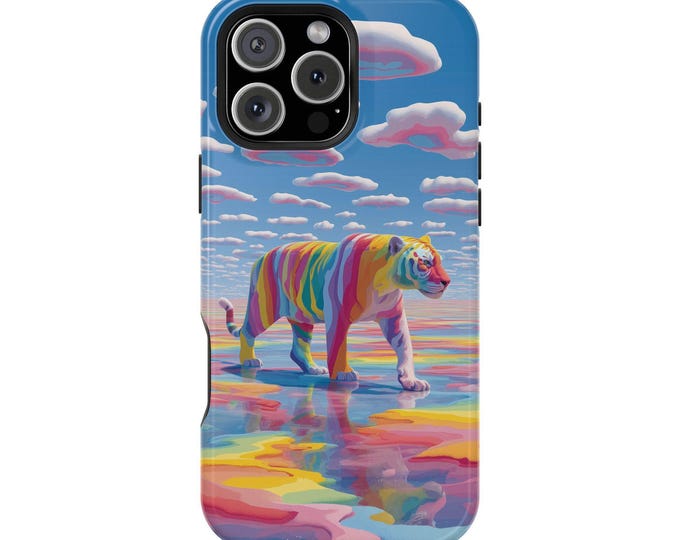 Rainbow Tiger Stripes Abstract Colors Phone Case: iPhone, Galaxy, Pixel - Lifetime Warranty