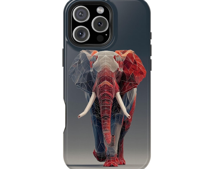 Elephant Poly Abstract Frame Artwork Phone Case: iPhone, Galaxy, Pixel - Lifetime Warranty