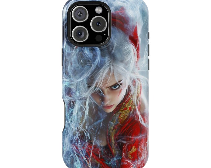 Silver Hair Magician Girl Red Dress Phone Case: iPhone, Galaxy, Pixel - Lifetime Warranty