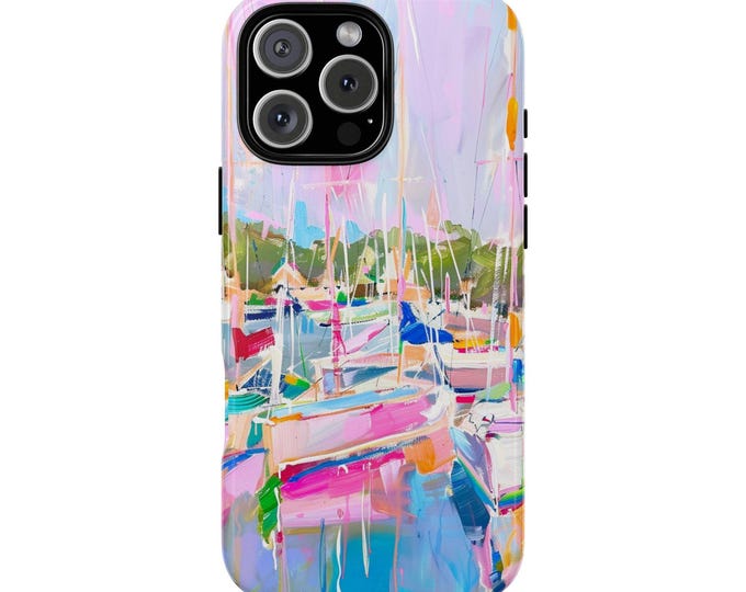 Sailboats Ocean Boat Retro Painting Phone Case: iPhone, Galaxy, Pixel - Lifetime Warranty