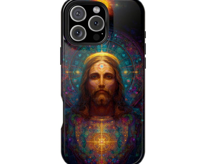 Jesus Christ Sacred Fractal Geometry Phone Case: iPhone, Galaxy, Pixel - Lifetime Warranty