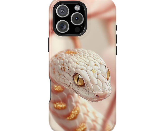 Elegant Light Pink Snake Gold Phone Case: iPhone, Galaxy, Pixel - Lifetime Warranty
