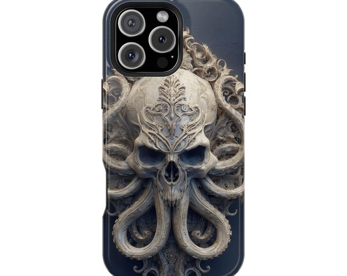 Octopus Skull Hybrid Bone Relic Phone Case: iPhone, Galaxy, Pixel - Lifetime Warranty