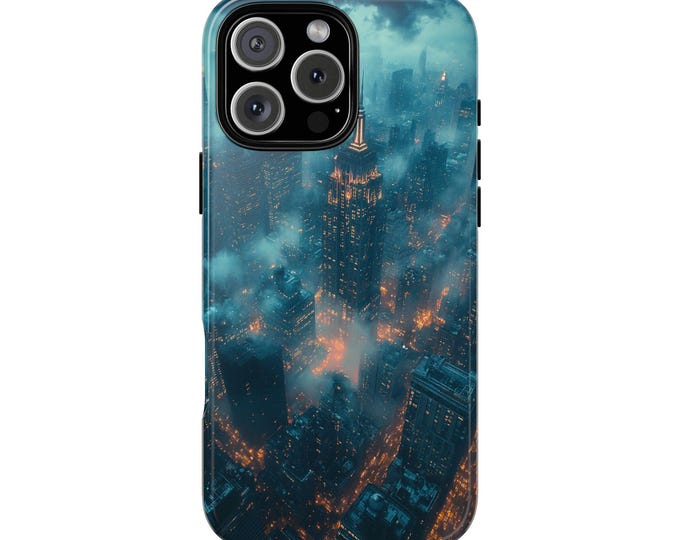 Storm City Sky View Buildings Phone Case: iPhone, Galaxy, Pixel - Lifetime Warranty