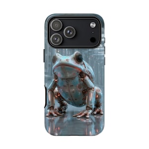 Robotic Frog Futuristic Amphibian Phone Case: iPhone Galaxy Pixel, Heavy Duty Shockproof, Wireless Charging, Lifetime Warranty
