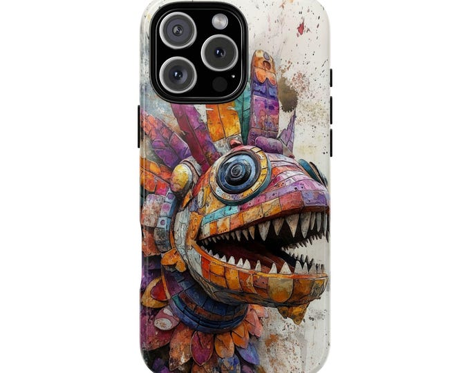 Aztec Xolotl God Abstract Digital Ancient Phone Case: iPhone, Galaxy, Pixel - Lifetime Warranty