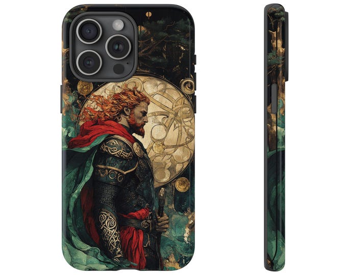 Celtic Warden Warrior Silver Woods Forest Phone Case: iPhone, Galaxy, Pixel - Lifetime Warranty
