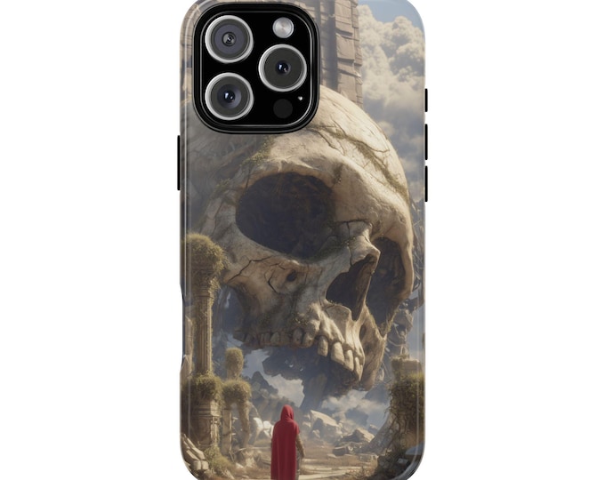 Wanderer Giant Skull Cathedral City Phone Case: iPhone, Galaxy, Pixel - Lifetime Warranty