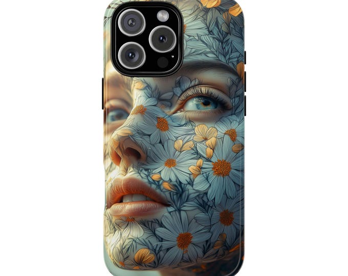 Beautiful Girl White Daisy Flower Face Daisies Phone Case: iPhone, Galaxy, Pixel - Lifetime Warranty