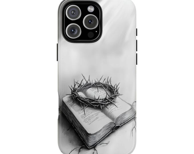 Bible Crown of Thorns Sketch Phone Case: iPhone, Galaxy, Pixel - Lifetime Warranty