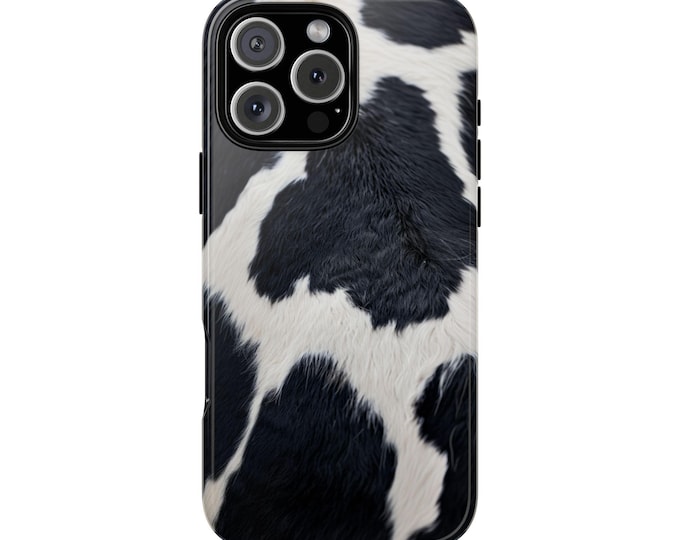 Black White Cow Pattern Phone Case: iPhone, Galaxy, Pixel - Lifetime Warranty