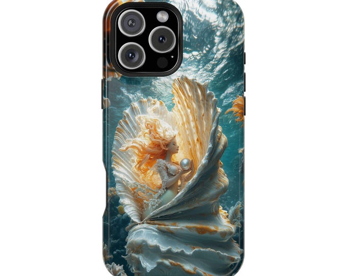 Sea Mermaid Pearl Ocean Clam Phone Case: Tough Cover for iPhone (MagSafe Compatible), Samsung Galaxy, Pixel