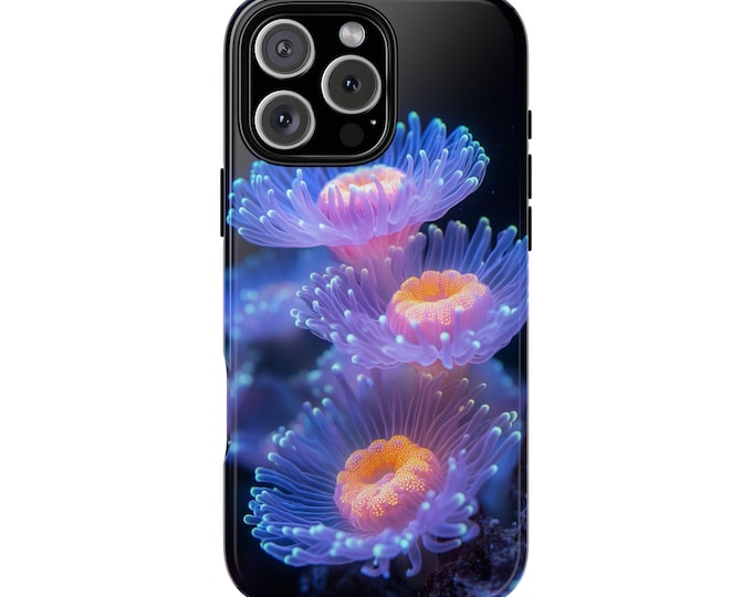 Bioluminescent Sea Anemone Ocean Animal Phone Case: iPhone, Galaxy, Pixel - Lifetime Warranty