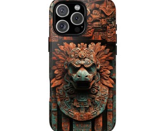 Quetzalcoatl Serpent Aztec Stone Art Phone Case for iPhone 17 Pro Max 16 15 14 13 12 11, Samsung Galaxy S25 S24 S23 S22, Pixel