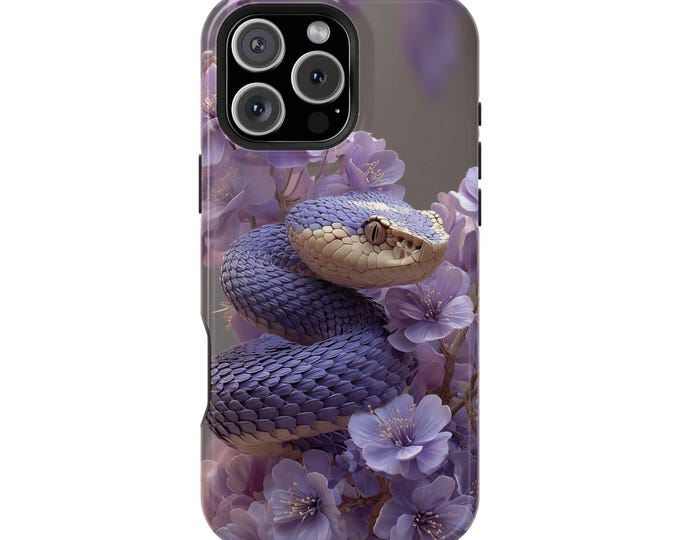 Purple Snake Flowers Phone Case: iPhone, Galaxy, Pixel - Lifetime Warranty