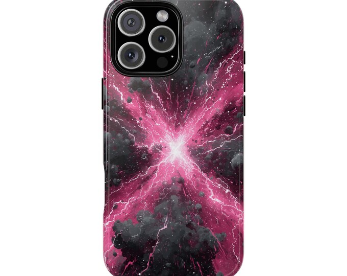 Electric Pink Sharp Vector Explosion Phone Case: iPhone, Galaxy, Pixel - Lifetime Warranty