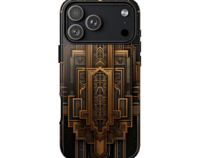 Gold Lines Art Deco Pattern Phone Case: iPhone, Galaxy, Pixel - Lifetime Warranty