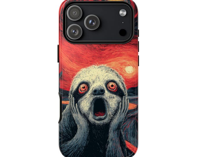 Sloth The Scream Painting Phone Case: iPhone, Galaxy, Pixel - Lifetime Warranty