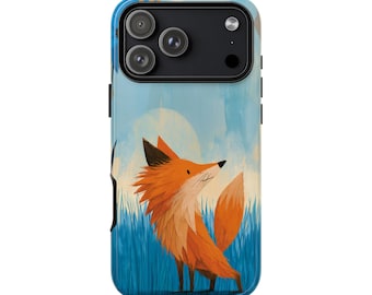 Little Fox Blue Meadow | Phone Ink Case | Custom Made Cover | Lifetime Warranty