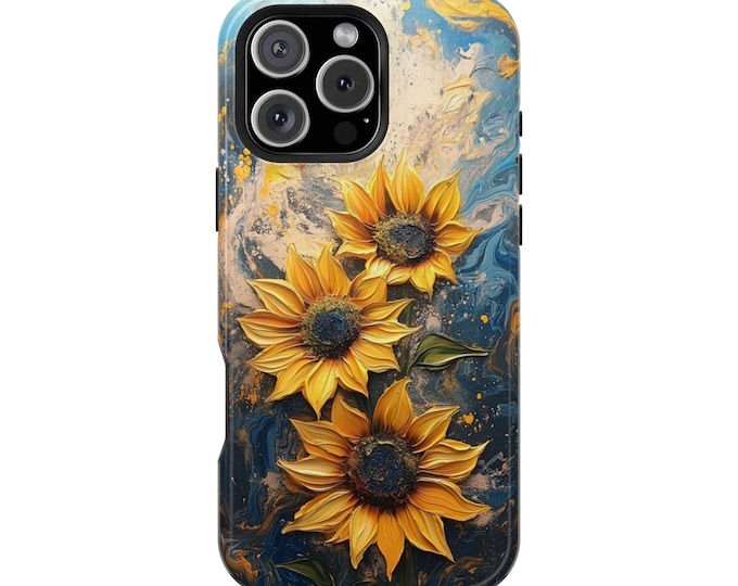 Thick Paint Sunflower Floral Pastel Art Phone Case: iPhone, Galaxy, Pixel - Lifetime Warranty