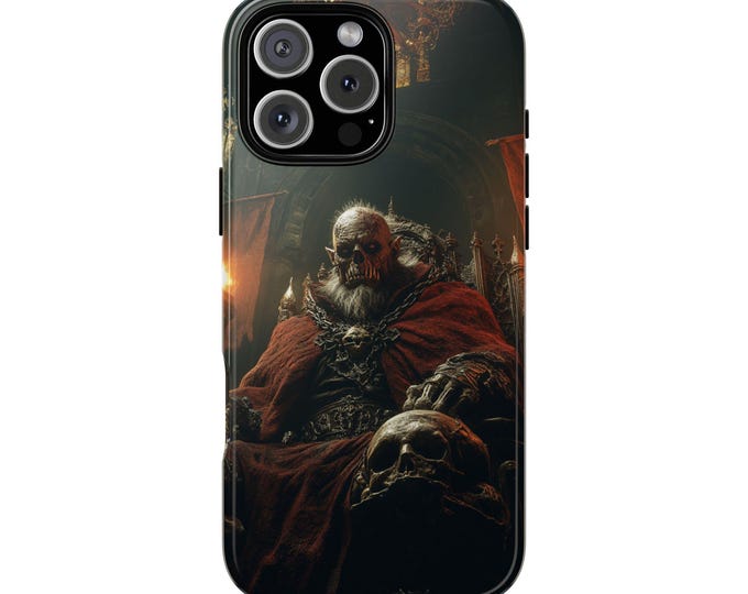 Orc King Old Skull Throne Cover | Shockproof Phone Case for iPhone 16 15 14 13 12 11 | MagSafe Wireless Charging | Samsung Galaxy | Pixel