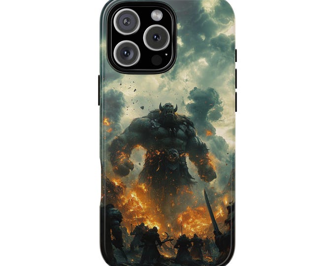 Massive Orc Warrior Clash Epic Battle Phone Case: iPhone, Galaxy, Pixel - Lifetime Warranty