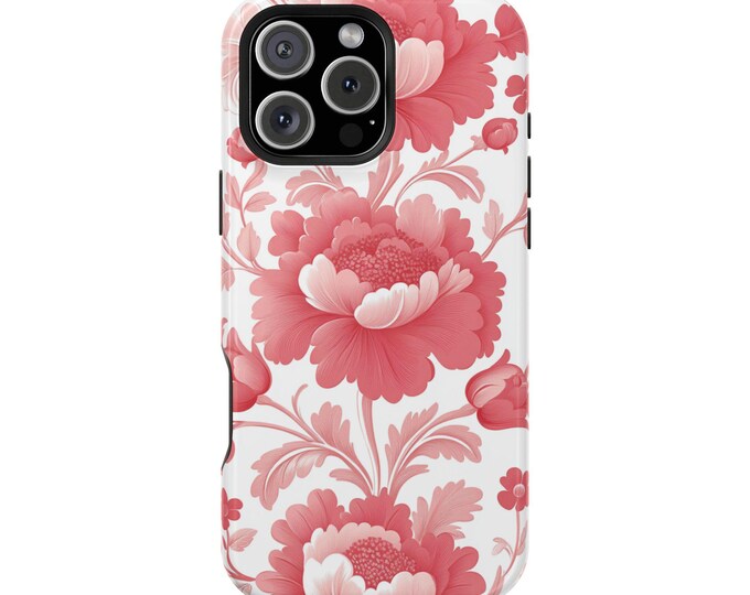 Pink Floral Vintage Rococo Flower Aesthetic Vines Phone Case: iPhone, Galaxy, Pixel - MagSafe Compatible
