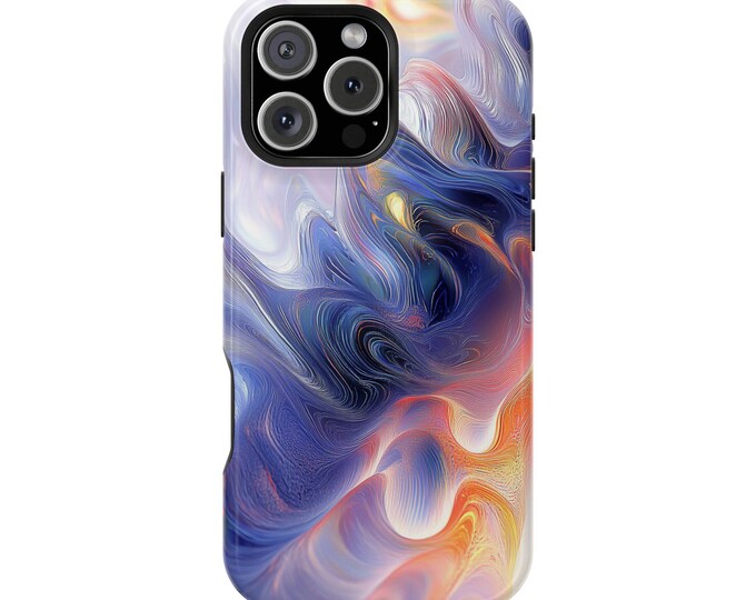 Deep Blue Coral Artistic Purple Orange Waves Phone Case: iPhone, Galaxy, Pixel - Lifetime Warranty
