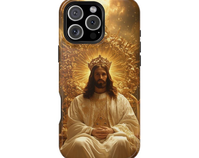 Christ is King Jesus Gold Crown Phone Case: iPhone, Galaxy, Pixel - Lifetime Warranty
