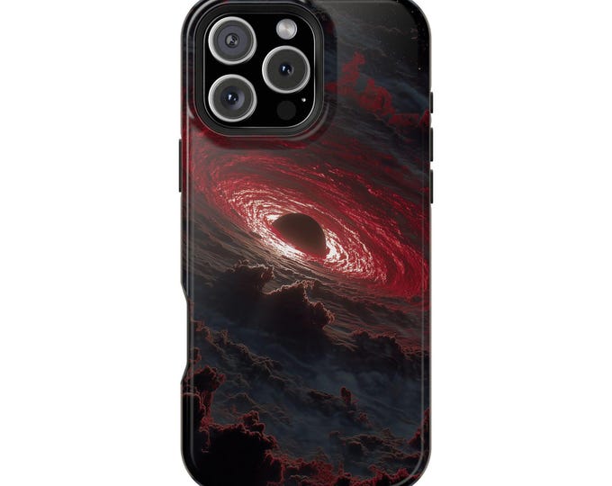 Black Hole Dark Void Red Nebula Phone Case: iPhone, Galaxy, Pixel - Lifetime Warranty
