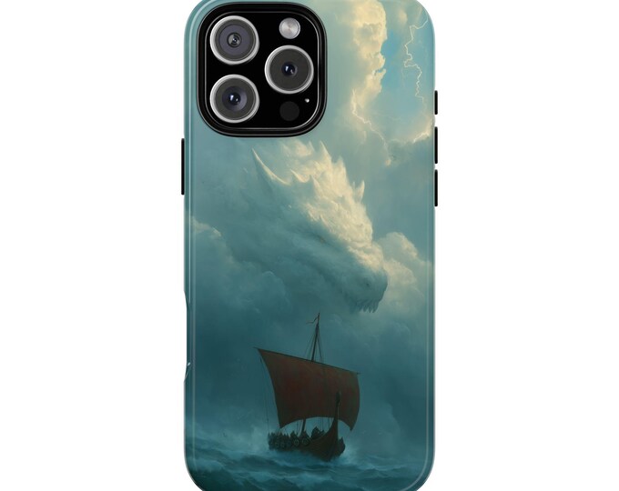 Viking Ship White Cloud Dragon Ocean Phone Case: iPhone, Galaxy, Pixel - Lifetime Warranty